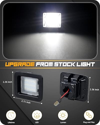 Miniatura 4 de NDRUSH Luces LED para matrícula, montaje de lámpara con enchufe compatible con Ford F150 2015 2016 2017 2018 2019 2020
