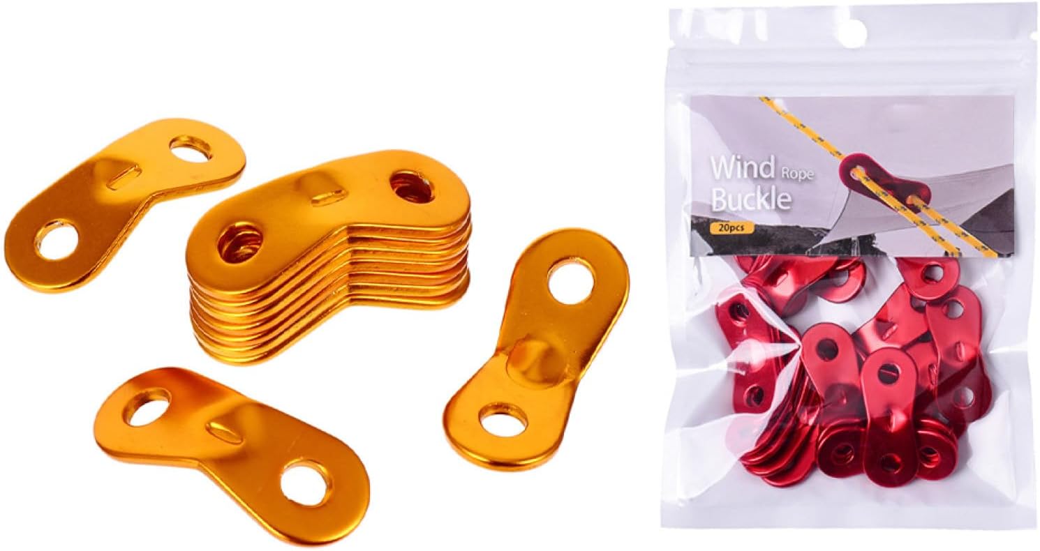 Mikinona 40Pcs Portable Tent Rope Adjusters Lightweight Aluminum Alloy Tent Tensioners Outdoor Camping Accessories and Wear-Resistant for Hiking