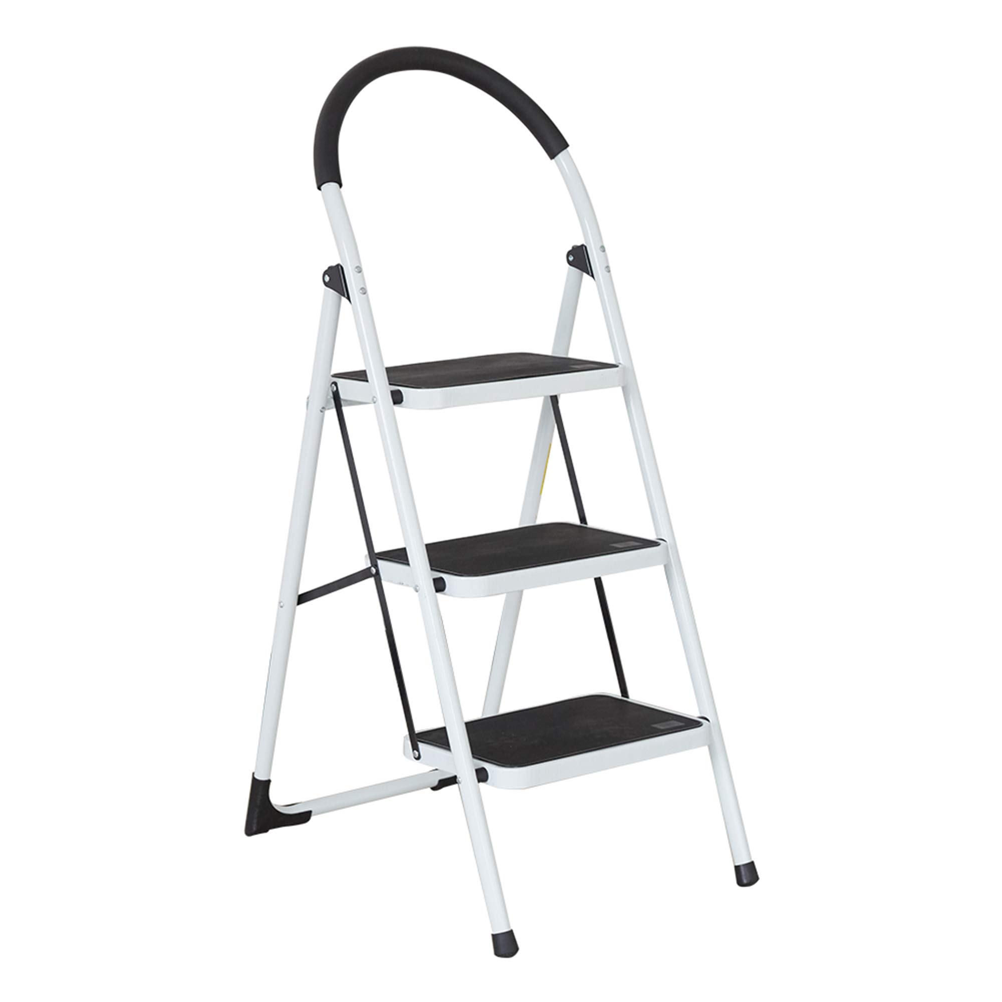 Dporticus Anti-Slip 3 Step Ladder Folding Lightweight Steel Step Stool Platform 330 LBS Capacity
