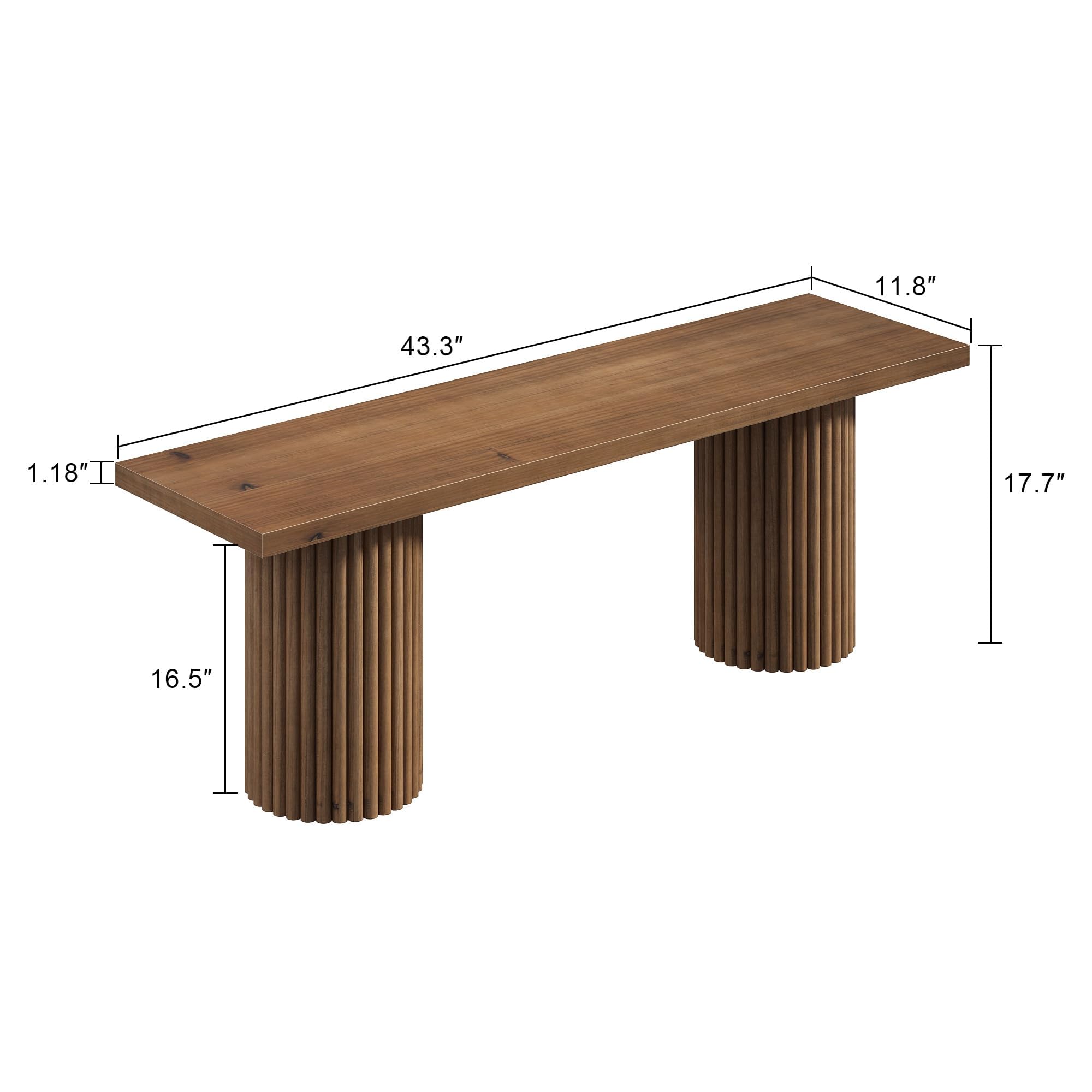 Snapklik.com : Farmhouse Long Wood Bench, 43