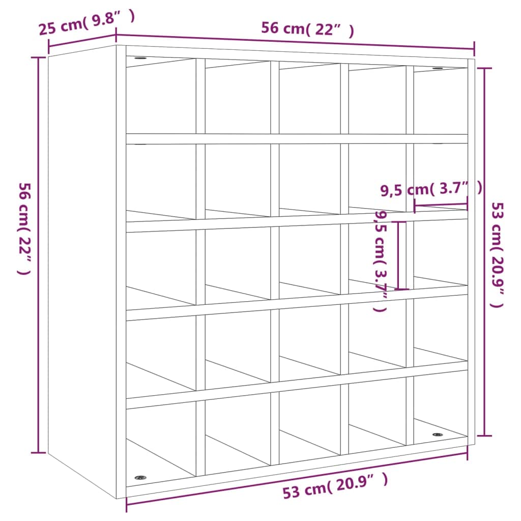 Genérico Vinoteca Blanca 56x25x56 cm Madera Maciza de Pino,Mobiliario,Armarios y Almacenamiento,Armarios para Vino y licores-821538