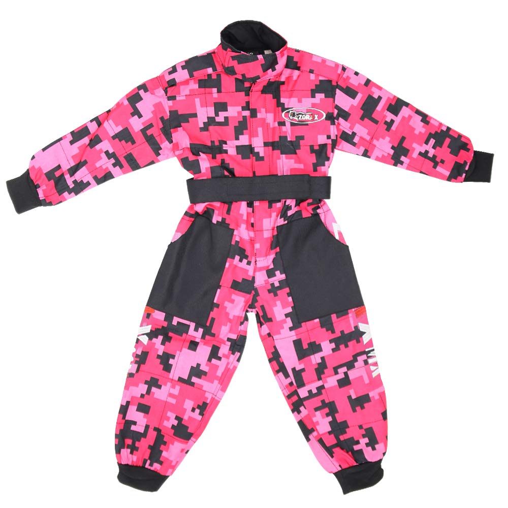 Zorax Interior suave/exterior duradero CUB Niños Motocross CAMO Traje Niños Moto Motocicleta Ropa de carrera Niño ATV Karting Traje General