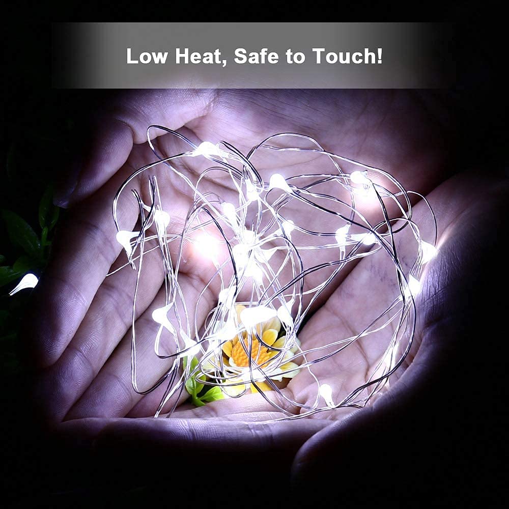 BrizLabs Stringa Luci Filo Rame 20M 200 LED Luci Natalizie Interno Impermeabile 8 Modalità Catene Luminose Esterno Decorazione per Alberi di Natale Giardino Casa Feste Matrimonio, Bianco Freddo