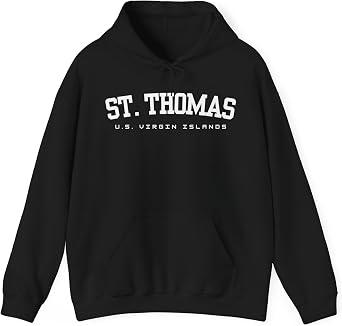 St Thomas U.S. Virgin Islands Collegiate Long Sleeve Classic Hoodie Hooded Sweatshirt - USVI Gift Souvenirs