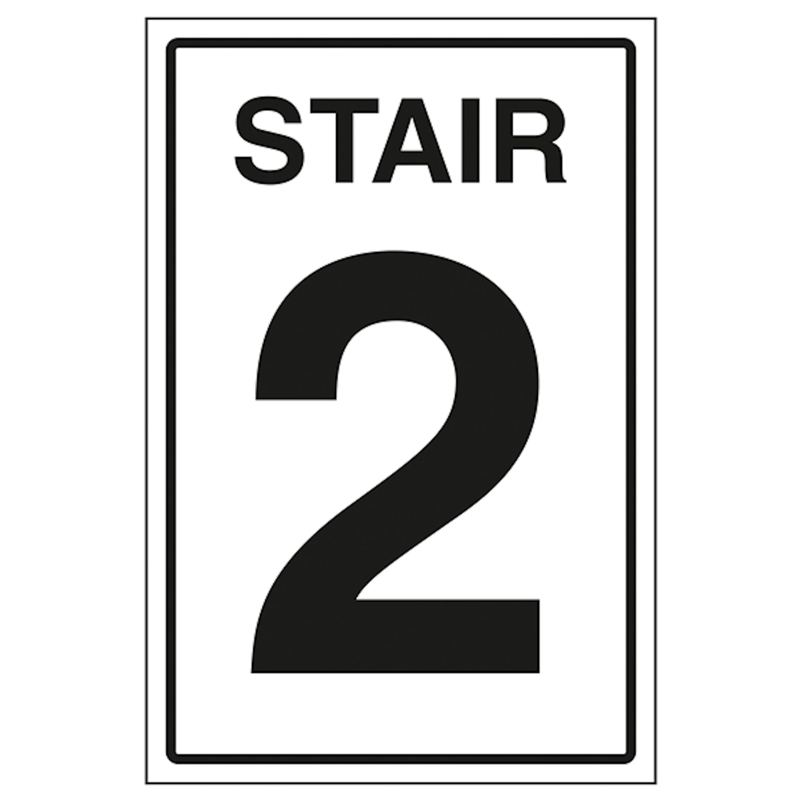 V Safety Stair 2 200 x 300mm - 1mm Rigid Plastic Safety Sign