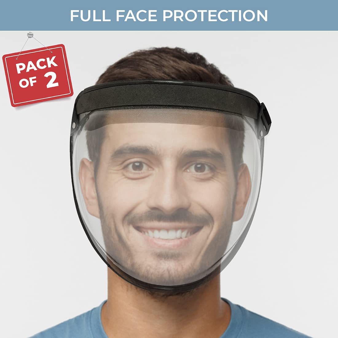 Adver Bubble Face Shield | Full Face Protection with adjustable band, Fit for Adult Head Size, Unisex Helmet Visor(PACK OF 2),SIZE:LARGE 4