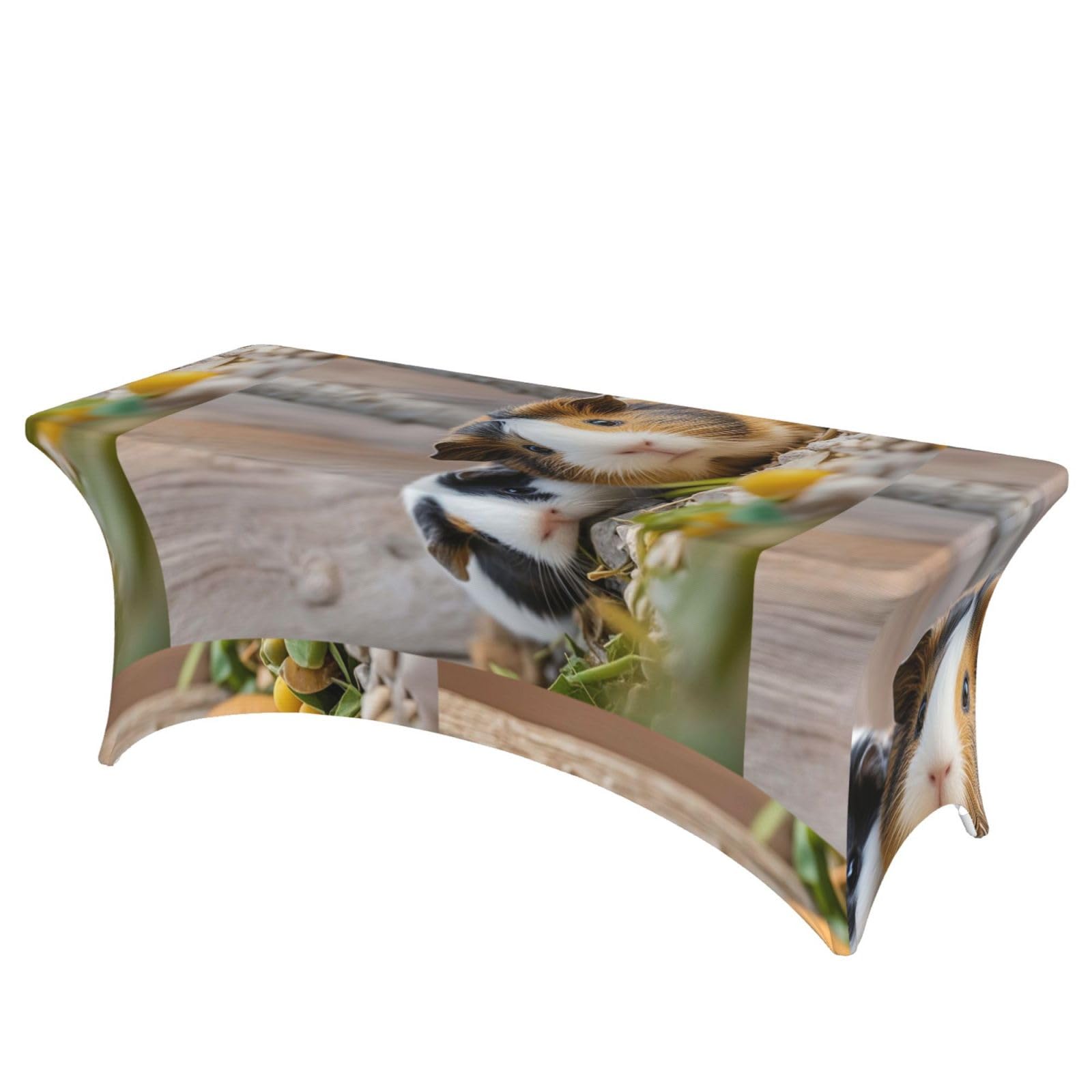 LMNGH Cute GuineaPig Decorative Tablecloth Protector for Wedding, Banquet & Parties6FT Spandex Rectangle Tablecloths, Stretch Washable Table Cloth Wrinkle Free Patio Table Cover