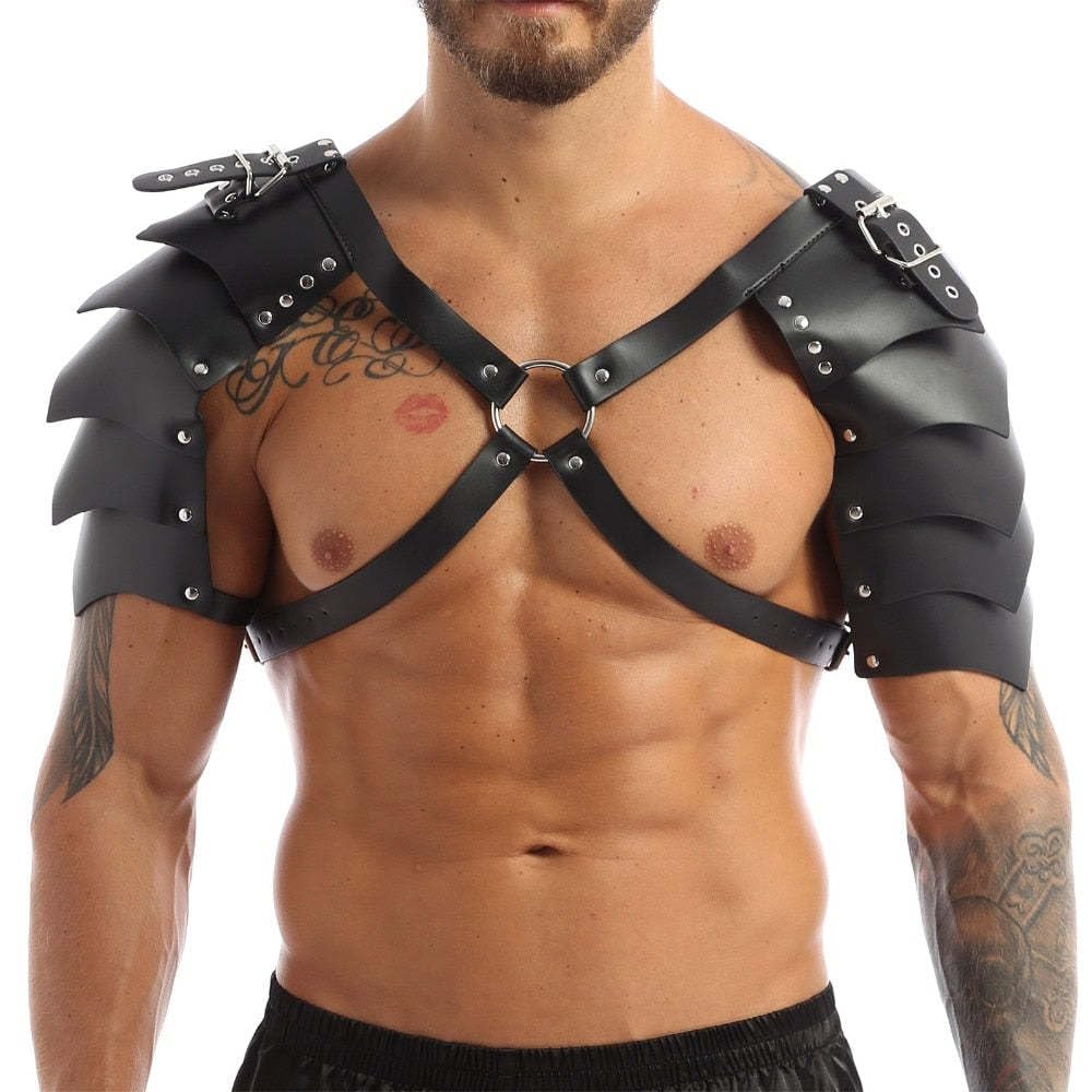 Medievale pelle spalla armatura protezione spalla vichinga cosplay corazzata spalla cavaliere LARP tracolla regolabile gotico Halloween costume carnevale accessori