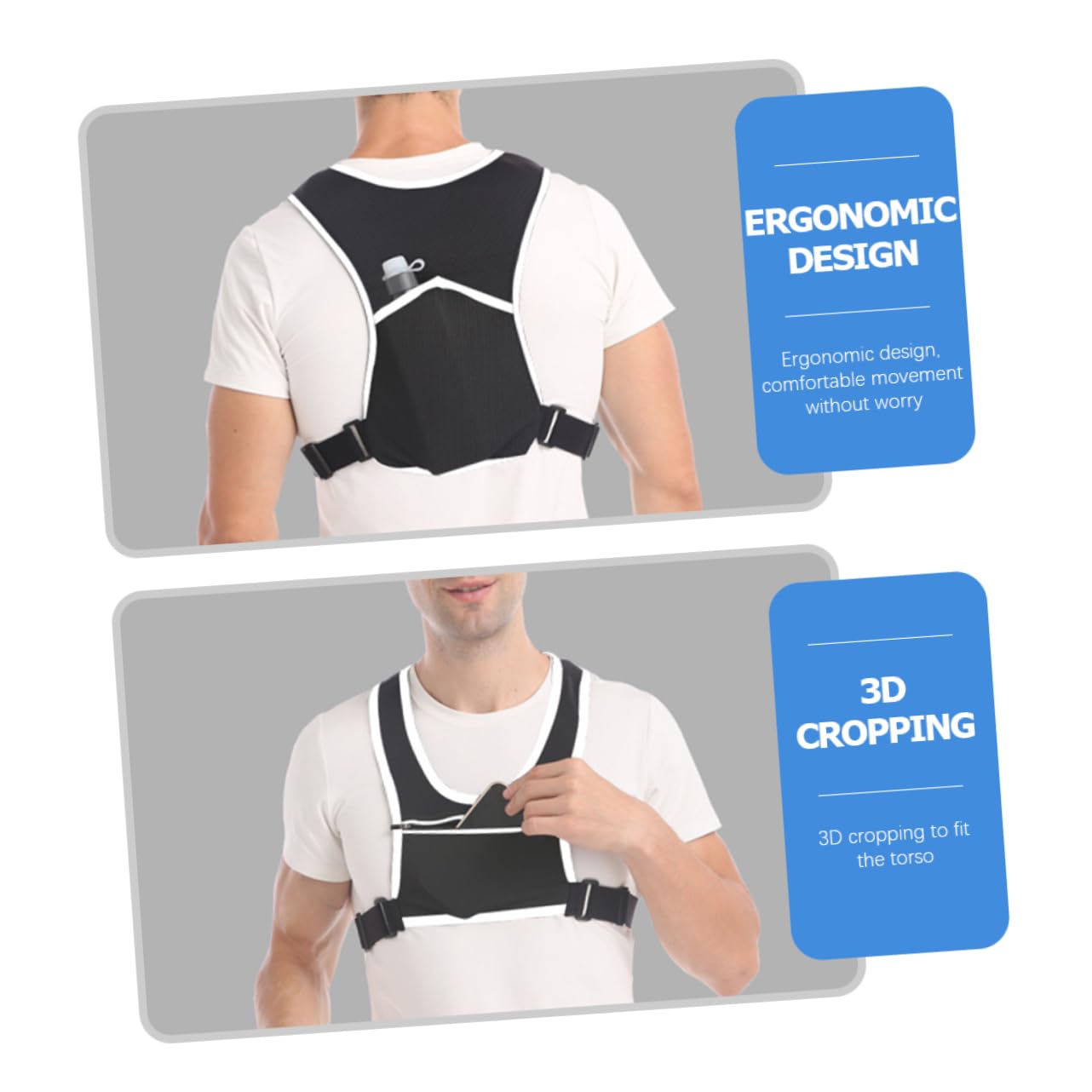 WOONEKY Chaleco Reflectante para Correr De Noche y Cómodo Ciclismo y Senderismo Diseño De Almacenamiento y Alta Visibilidad