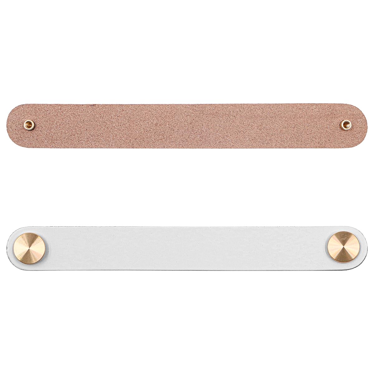 ZONADAH Set of 4 Leather Handles for Kitchen Bedroom Furniture Hole Distance 160mm Cabinet Handle - Image 4