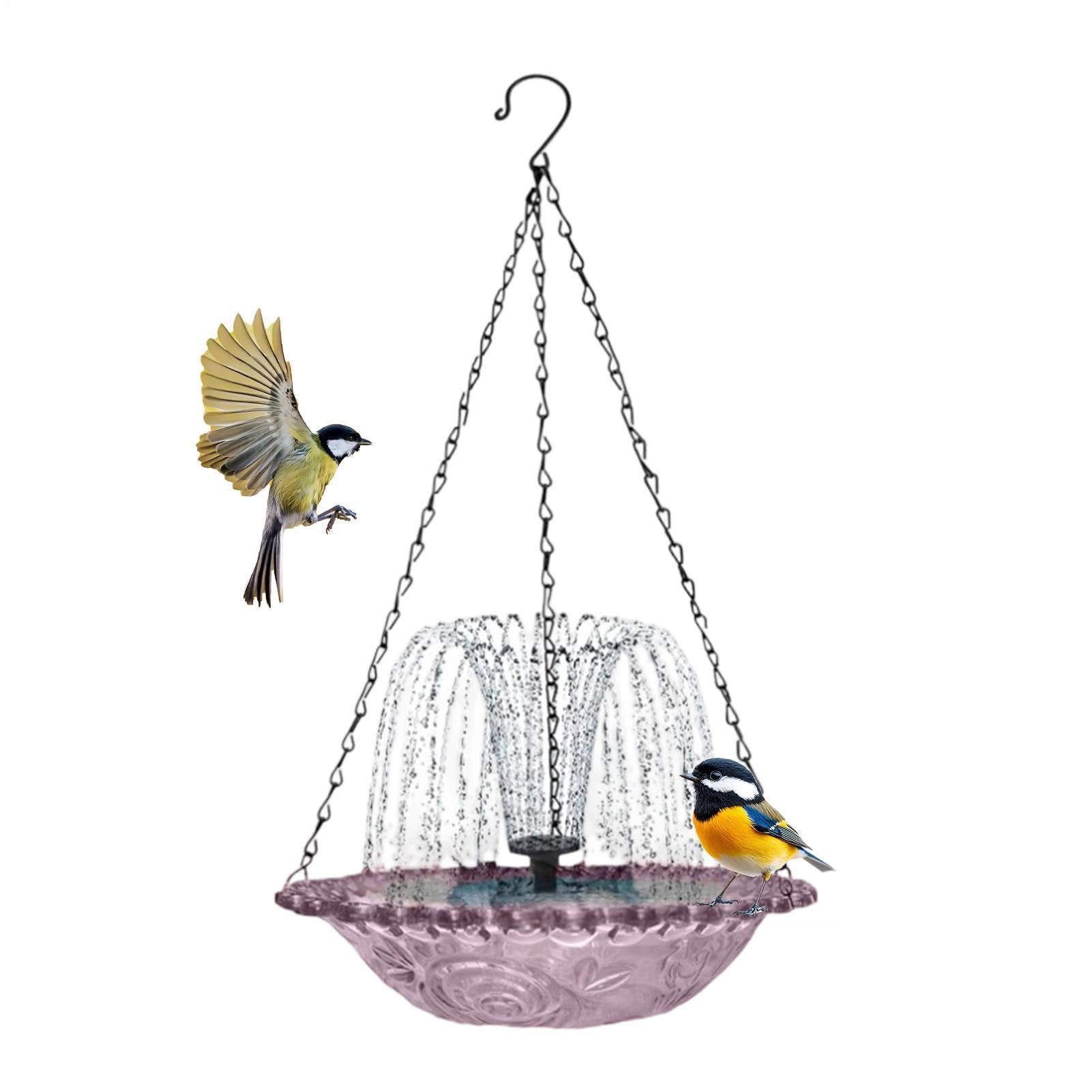 Hangable Bird Shower - Solar Power Fountain Pump | Hummingbird Water Station, Floating Sprinkler Disk, Backyard Decor, Aeration System for Outside, Balcony, Deck, Porch and Park