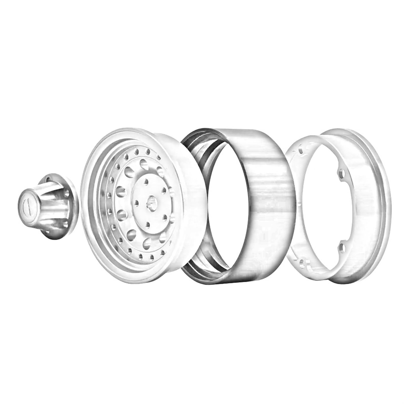 Compatible avec Hsp pour Redcat pour Traxxa pour Tamiya pour pour Axial 4 Pièces 1,9 Pouces Moyeu De Jante De Roue À Billes en Métal 1/10 RC Voiture sur Chenilles RC Pneus Jante