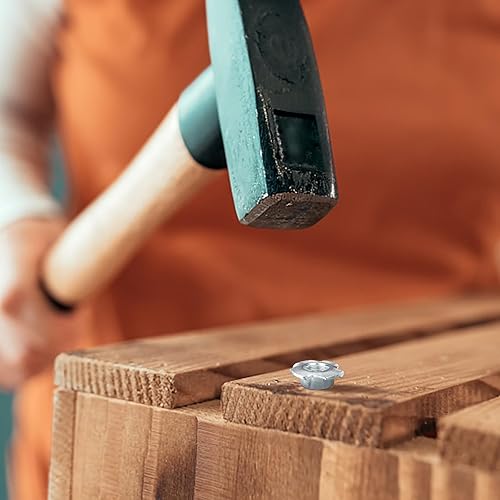 Miniatura 3 de Tuercas en T de 14"-20 (paquete de 100), acero galvanizado resistente a la corrosión, longitud del barril de 516", tuerca en T de 4 puntas para