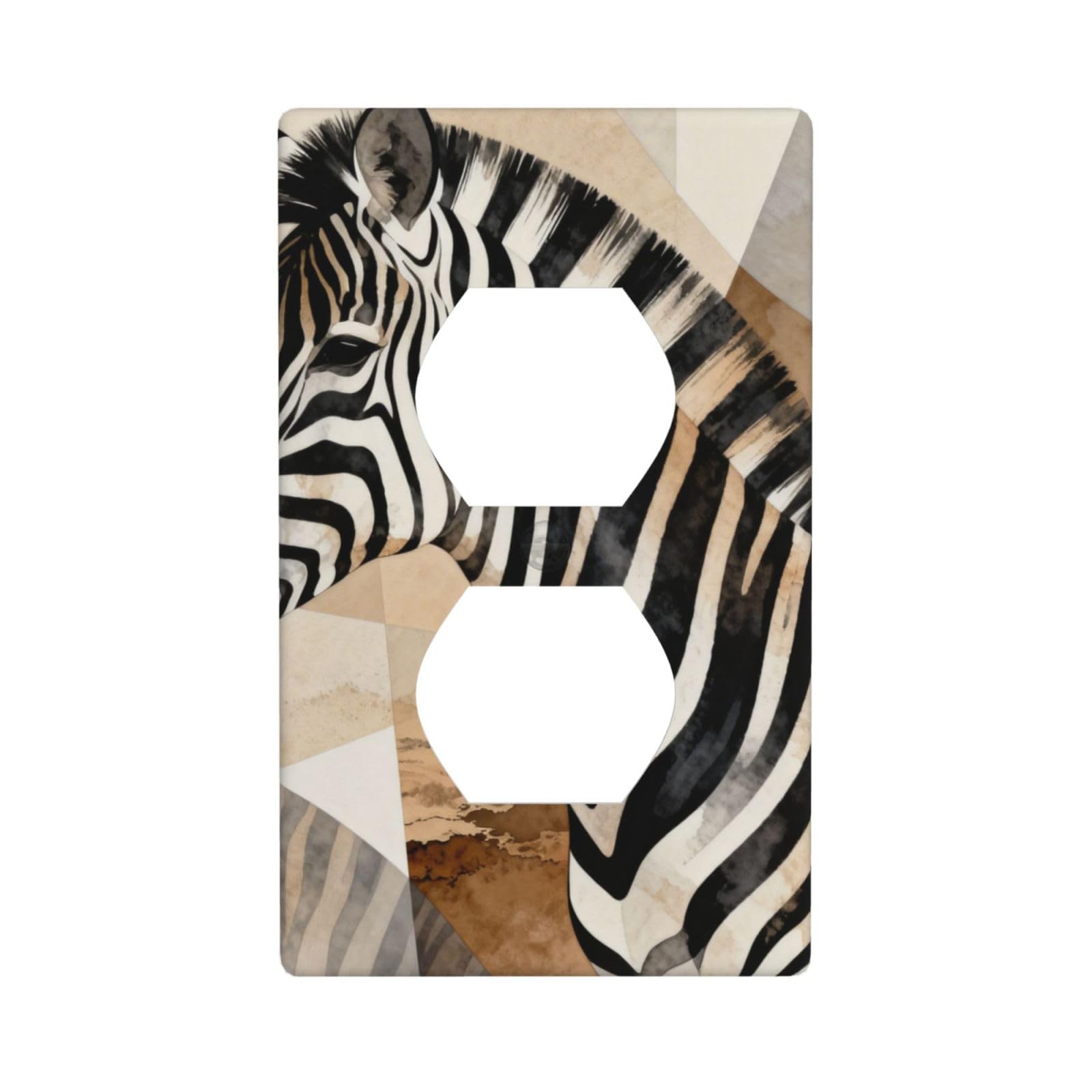 Zebra Stripes Decorative Switch Plate Cover-Unbreakable Polycarbonate Wall Plate for Home Office, 1 Gang with Screws