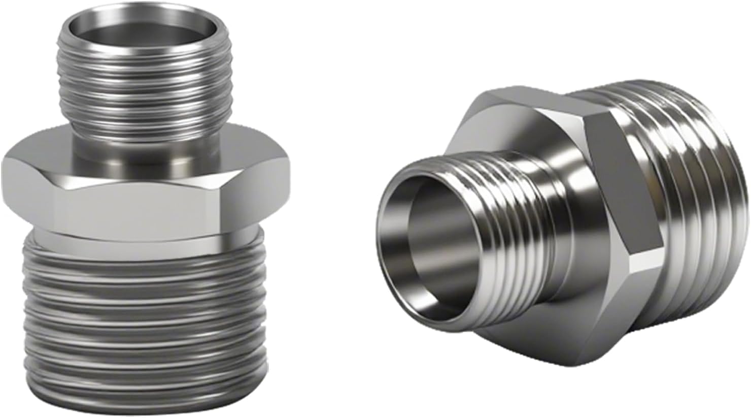 1/2 to 3/8 Water Line Adapter, Brass Compression reducer faucet fitting, 3/8 Male to 1/2 Male Water Hose Adapter for RV Kitchen, Pipe Connector with Teflon Tape and Filter gasket (2-Pack)