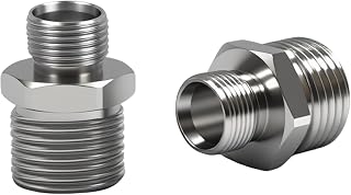 ENCMY Brass 1/2" to 3/8" Male Water Line Adapter for RV Kitchen Faucet - Leak-Proof 2-Pack with Teflon Tape & Filters