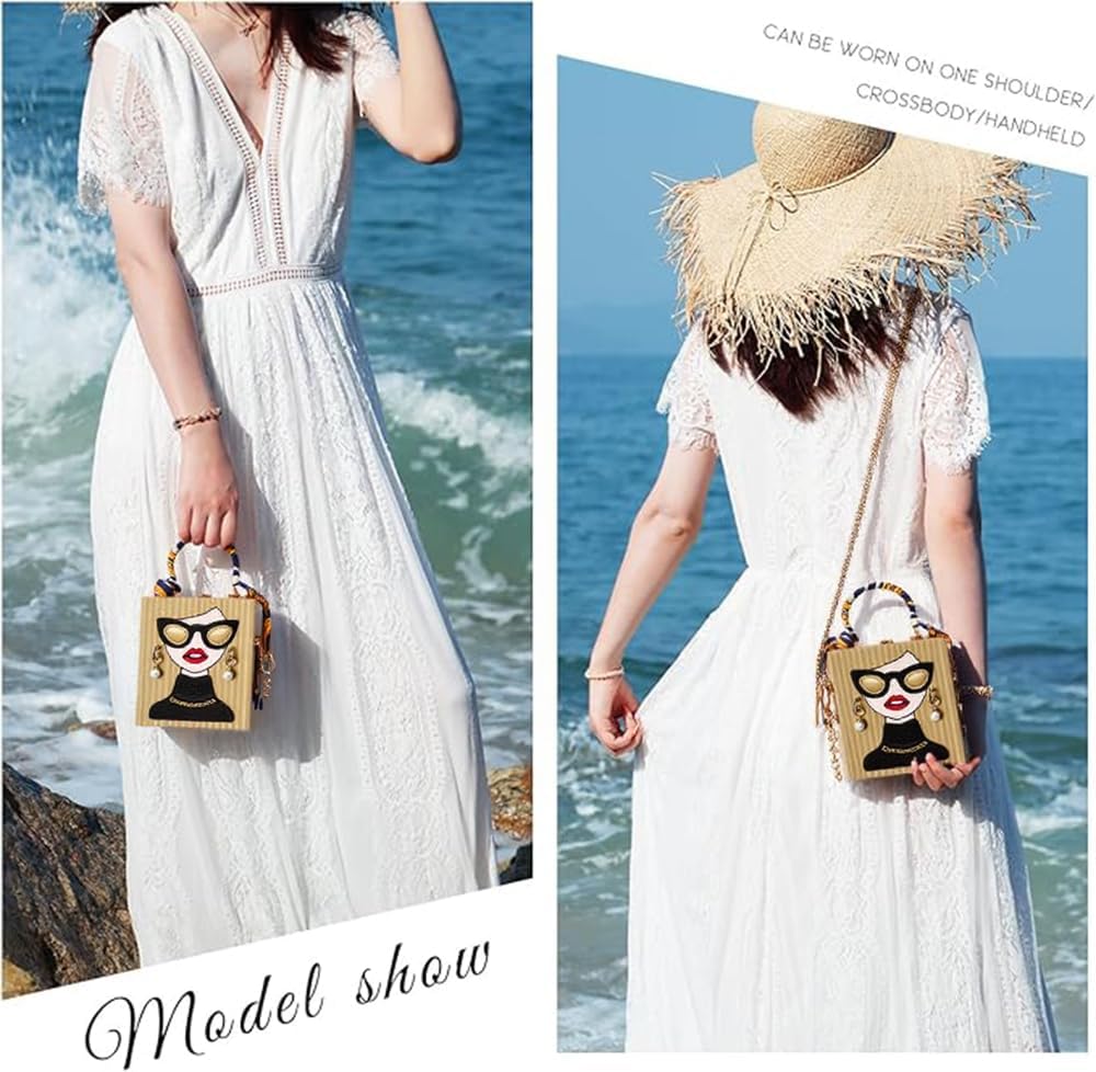 Novelty Unique 3D Lady Face PU Leather Top Handle Satchel Handbags for Women Funky Tote Purse Hobo Crossbody Shoulder bags