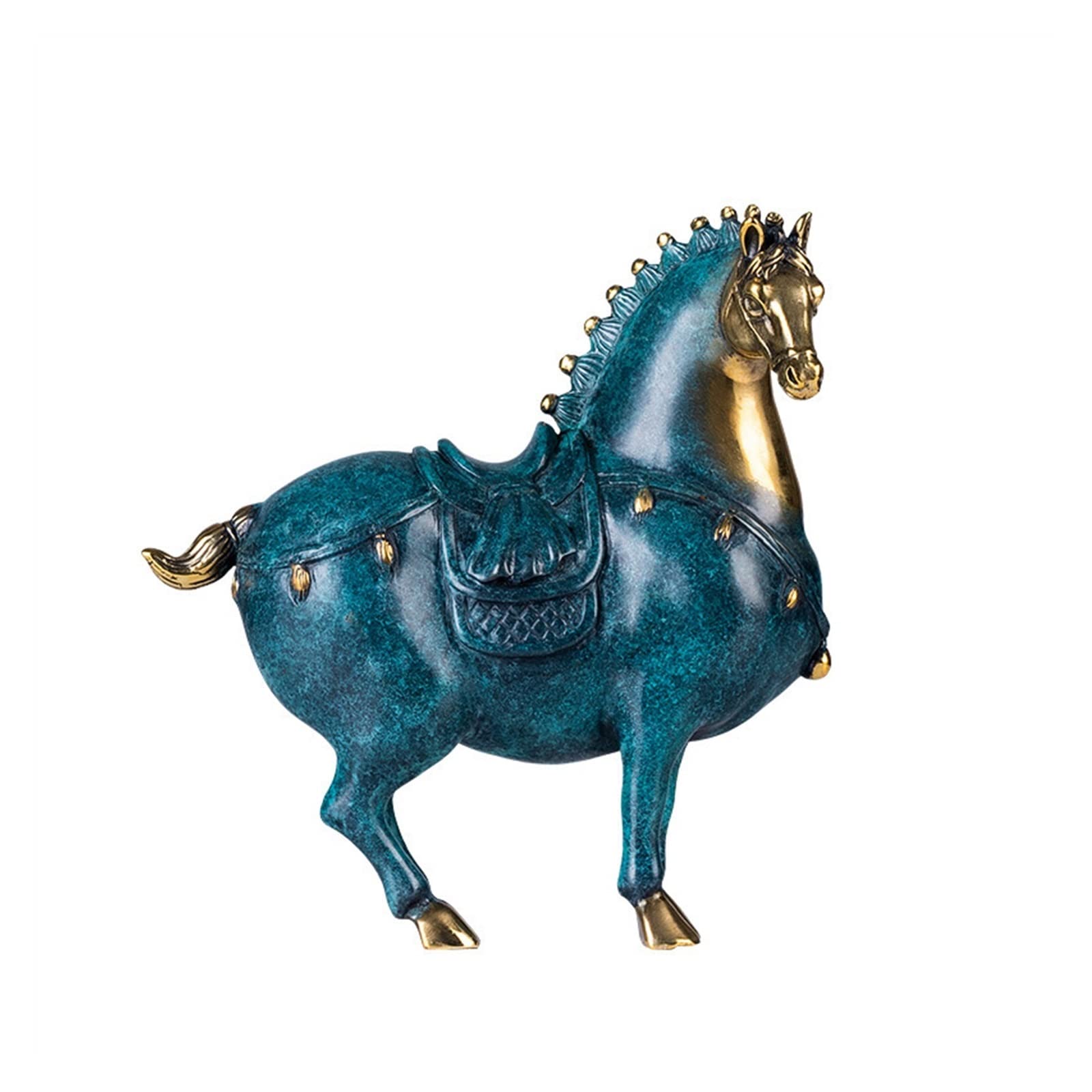 ZZlei2yu-12 Home Decor Ornament Copper Horse Entrance Decorative Ornaments Horse to Success Feng Shui Decoration Living Room Office Crafts Ornaments Colorful Ornament