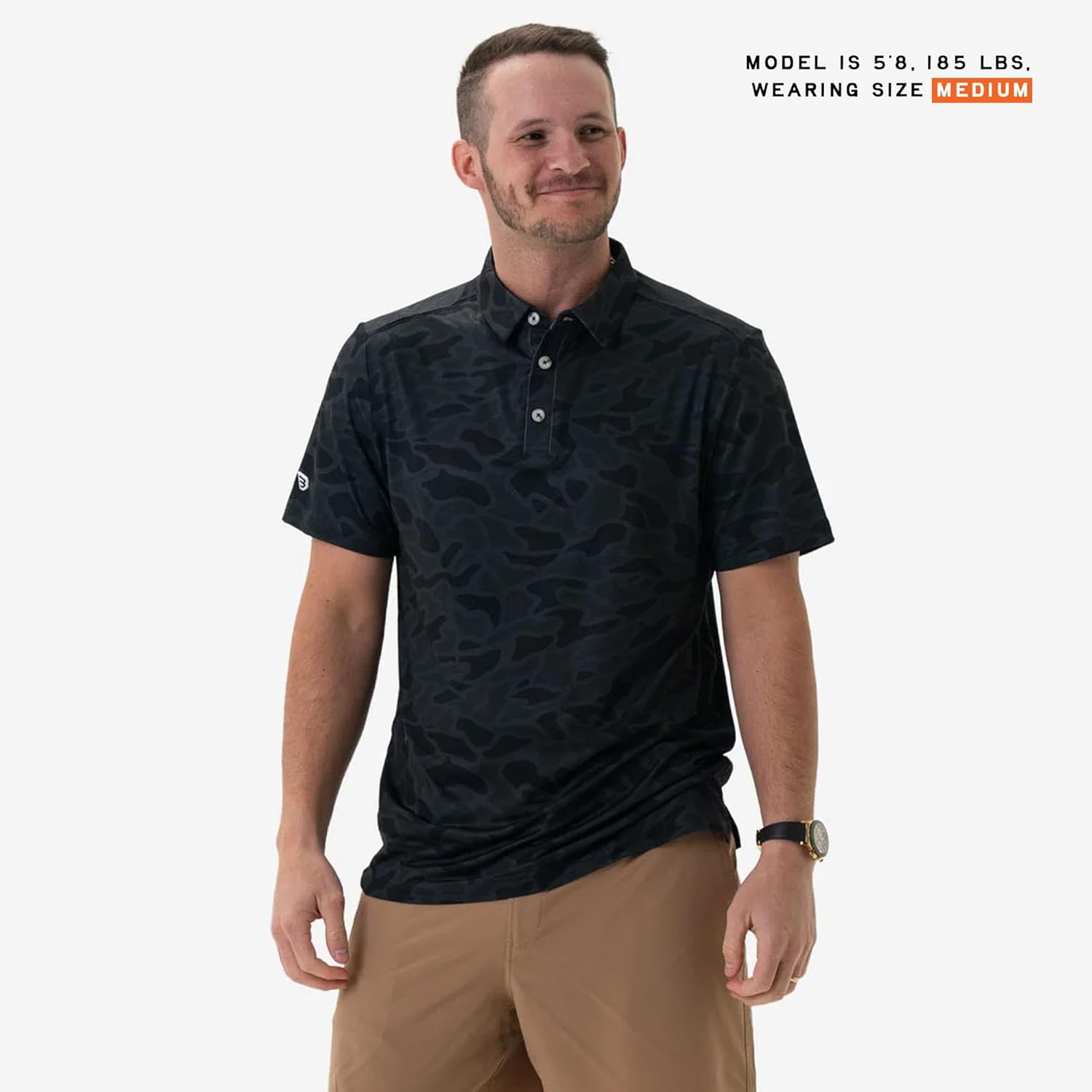 Burlebo Men’s Performance Polo Shirt – Lightweight, Quick Dry, Moisture Wicking, Four-Way Stretch