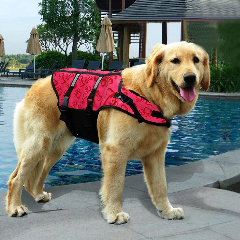Life Jacket for Dogs and Large Dogs - Safety Swimming Jacket with Handle - Flotation OsRouge XXS, Red Bone - Image 4