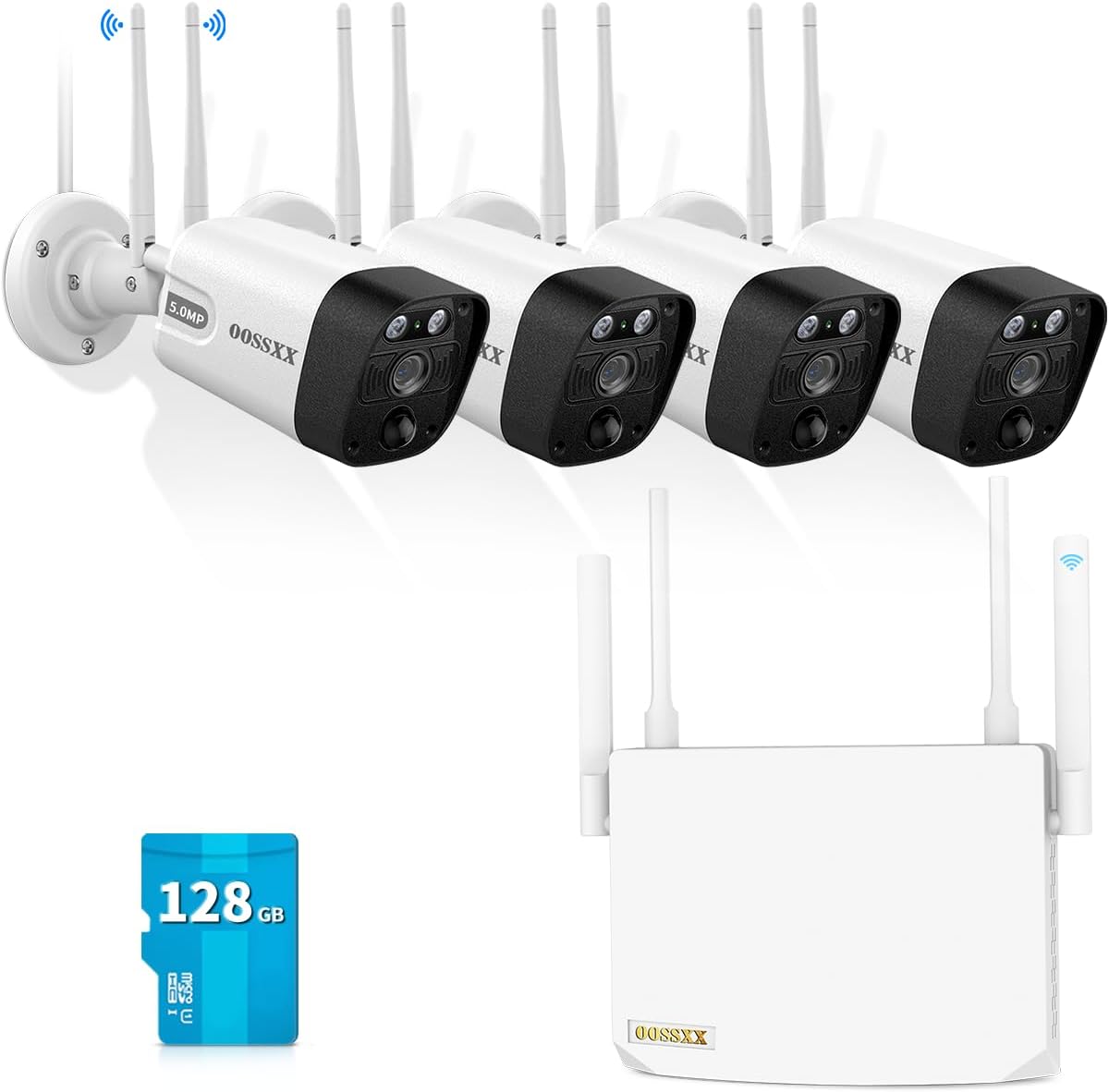 (2-Way Audio 4-Antennas Enchance) 3K 5.0MP 1944P WiFi Wireless Camera System Outdoor Wireless Security Camera System Video Surveillance DVR Kit (2-Way Audio 4-Antennas Enchance) 3K 5.0MP 1944P WiFi Wireless Camera System Outdoor Wireless Security Camera System Video Surveillance DVR Kit