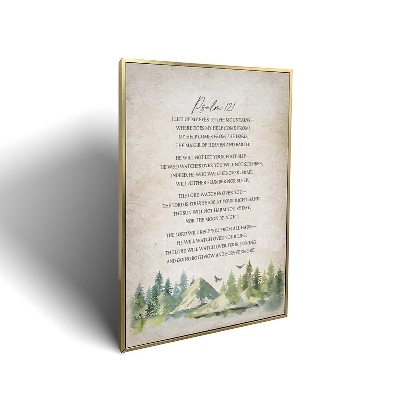 Lvalogy Psalm 121 Bible Verse Wall Art Scripture Framed Canvas Wall Art