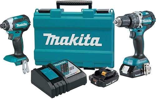 Makita XT269R 18V LXT Litio-Ion Compacto Sin Escobillas Inalámbrico 2-Pc. Combo Kit (2.0Ah), Azul