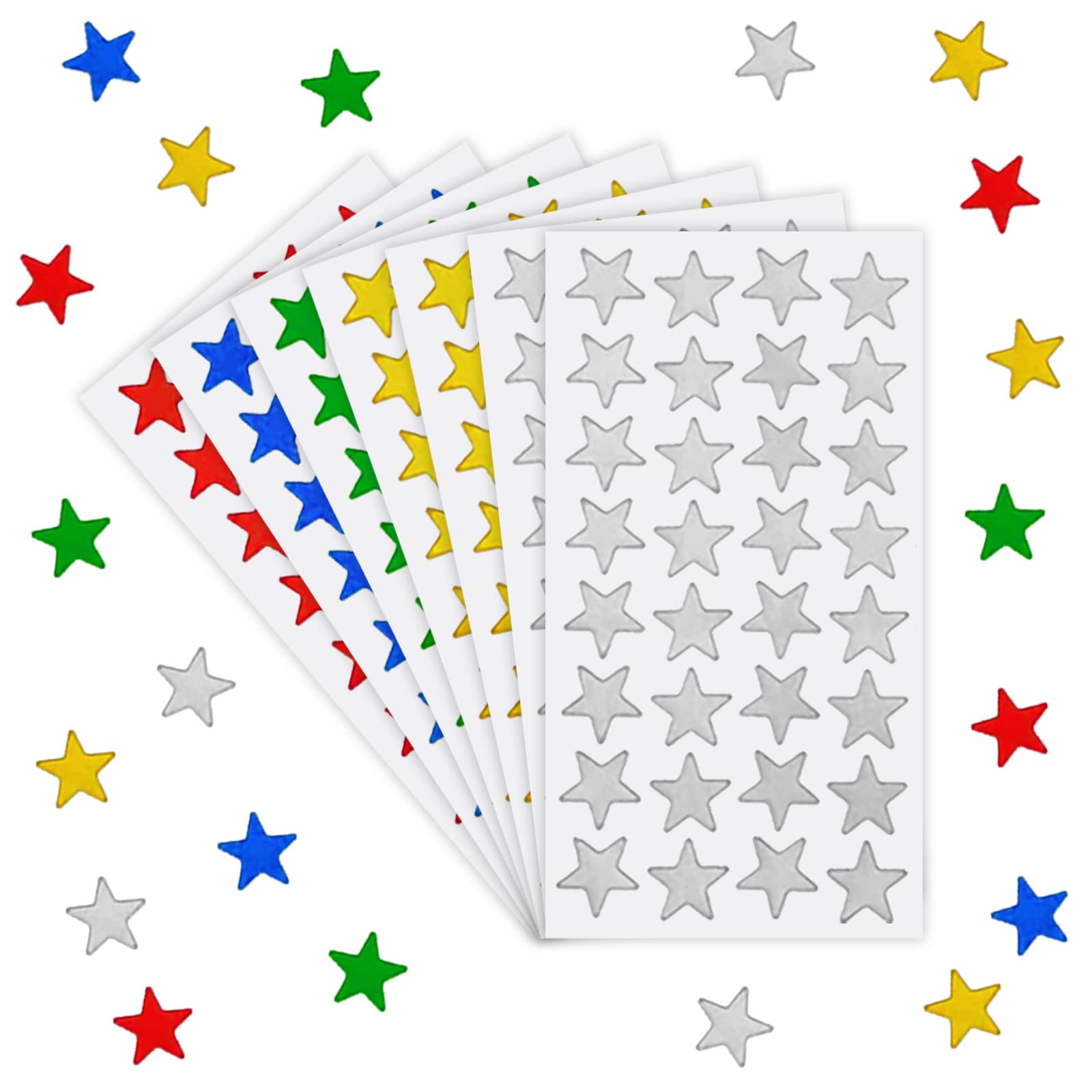 Star Stickers 1000pk. Small Stickers Assorted Colors Stickers. Foil Star Stickers ½” Diameter Star Stickers, Great for Kids Reward, Arts and Crafts and Homeschool Supplies