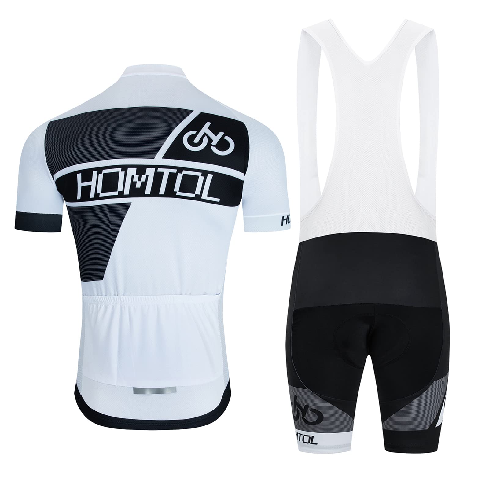 HOMTOL Abbigliamento Ciclismo Set Manica Corta Tuta Ciclismo Uomo Completo Ciclismo Estivo Per Bici Da MTB Con Pantaloncini Imbottiti in Gel Traspirante e Ad Asciugatura Rapida