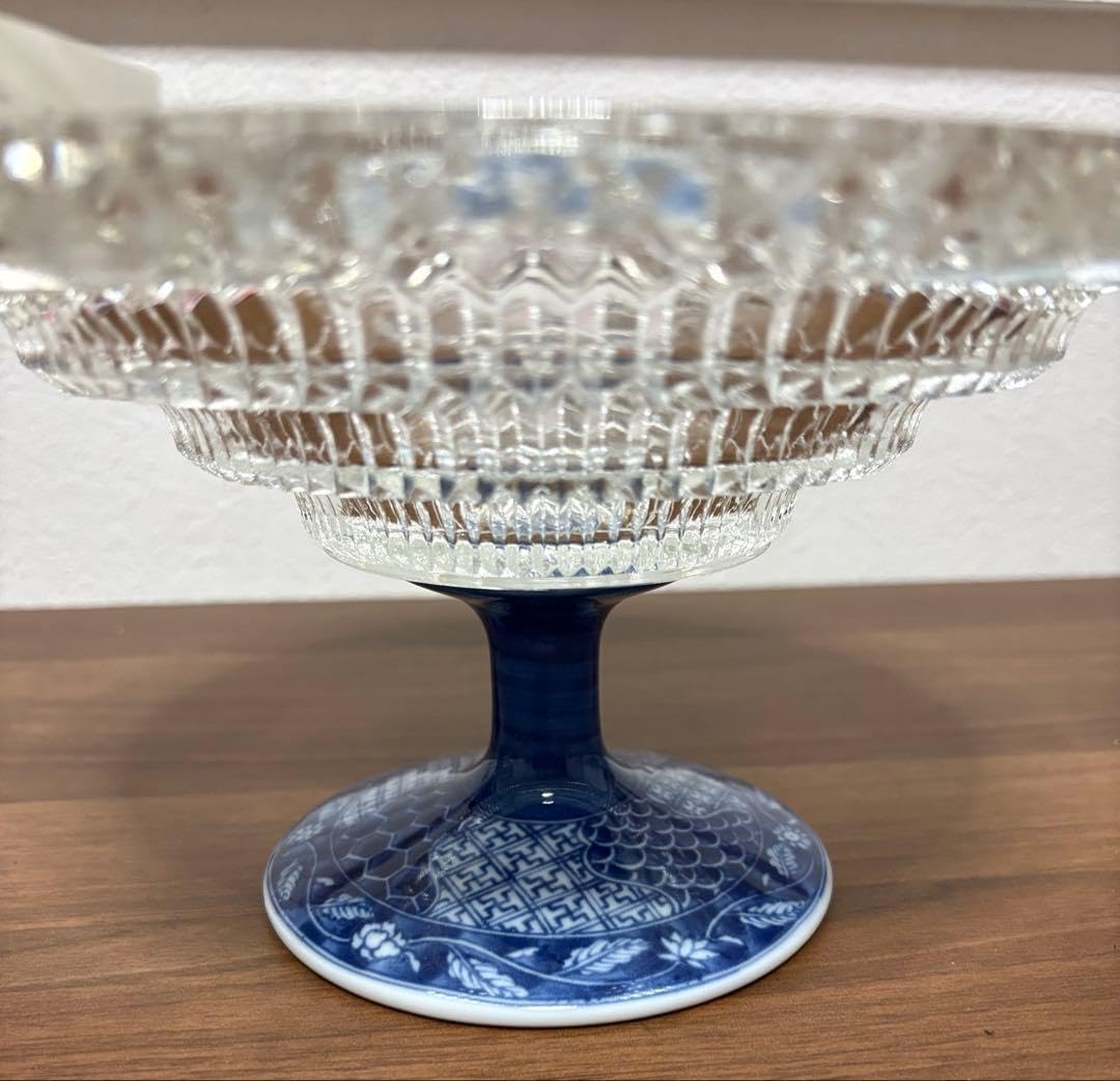 レア　三洋陶器　龍峯窯　祥瑞　高台皿　ガラスコンポート皿　大皿 Amazon.co.jp: 三洋陶器 龍峯窯 祥瑞 高台皿 ガラスコンポート皿 大皿