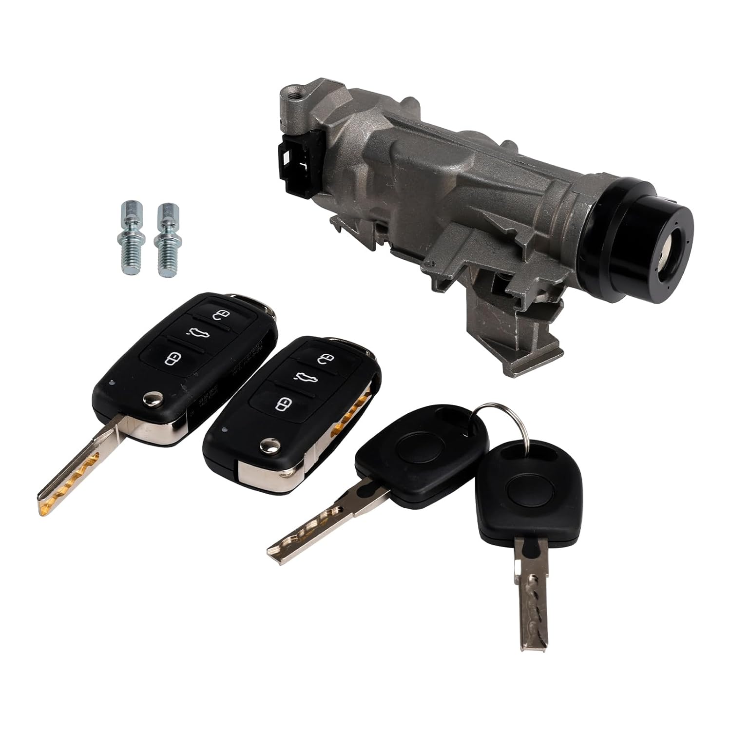Areyourshop 1K0905851B Ignition Switch Lock Cylinder w/2 Keys for VW Jetta 2006-2018, Golf 2004-2007/2010-2011, EOS 2007-2011, Rabbit 2006-2009, for Tiguan 2008-2011 1K0905865,1K0905851B