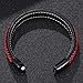 Touyony Red Leather Bracelet for Men Braided Leather Cuff Bracelet Simple Fashion Men's Accessories