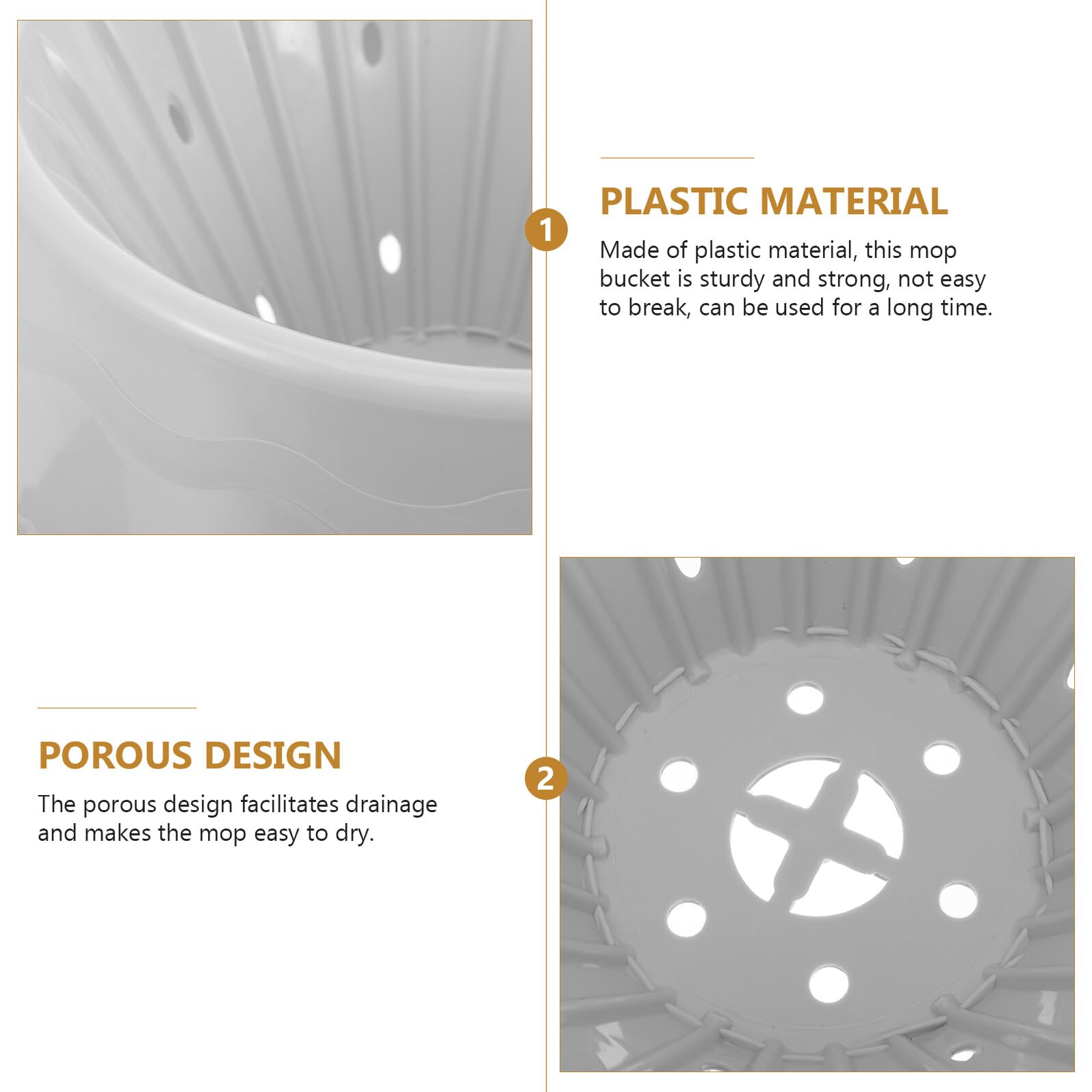 Cubo De Fregona Portátil Hogar 1 Unidad Plástico Resistente con Orificios De Drenaje Diseño Ergonómico Limpieza y Escurrido Fácil Fregado Doméstico Uso