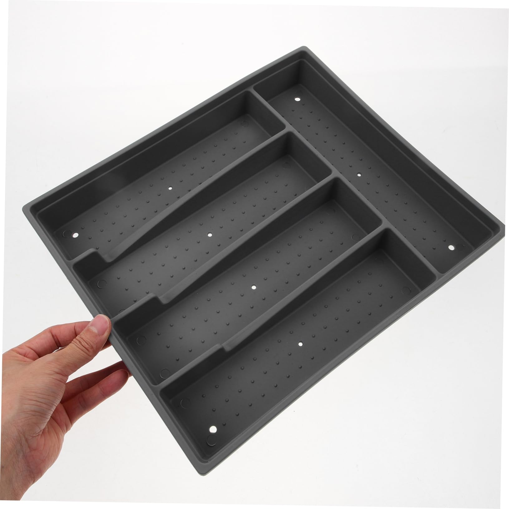 Cabilock Besteck-Organizer Mit Deckel | Transparent | 28x13x7 Cm | Für Schublade