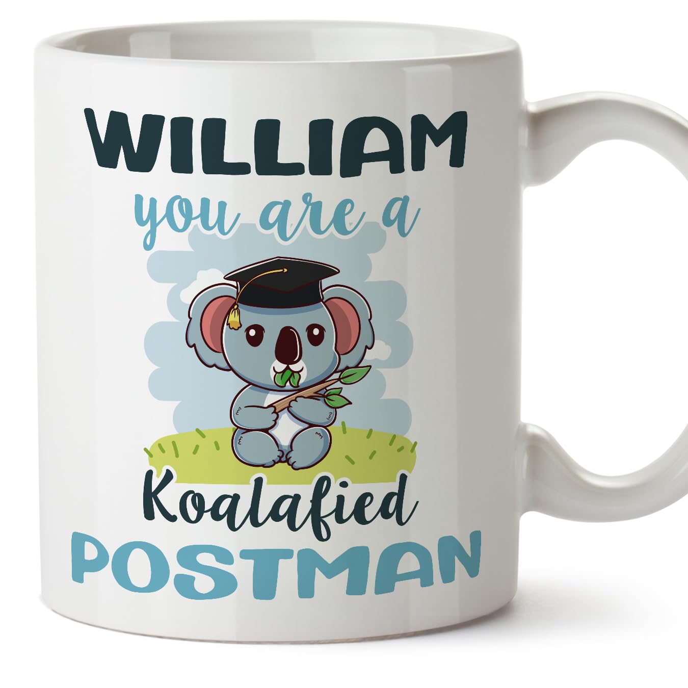 MUGFFINS Personalised Mug for Postman man - in English - Custom Koalafied - Funny Custom Gift for Colleagues - Ceramic 11oz Mug — image 1