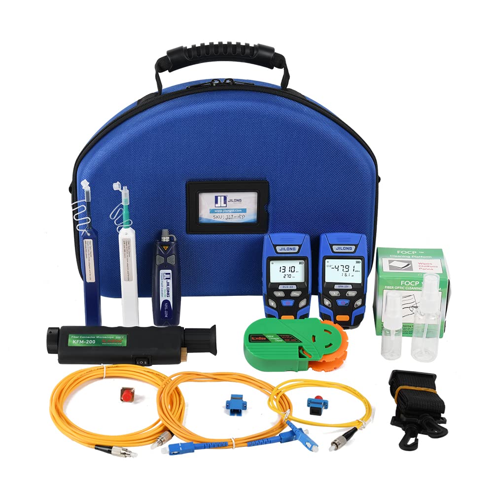 JLT Optical Fiber Loss Testing Kit JILONG Fiber End Face Cleaning Breakpoint Detection Optical Power Meter Optical Light Source Fiber Microscope Visual Fault Locator Optical Cleaning Platform(JLT-15D)