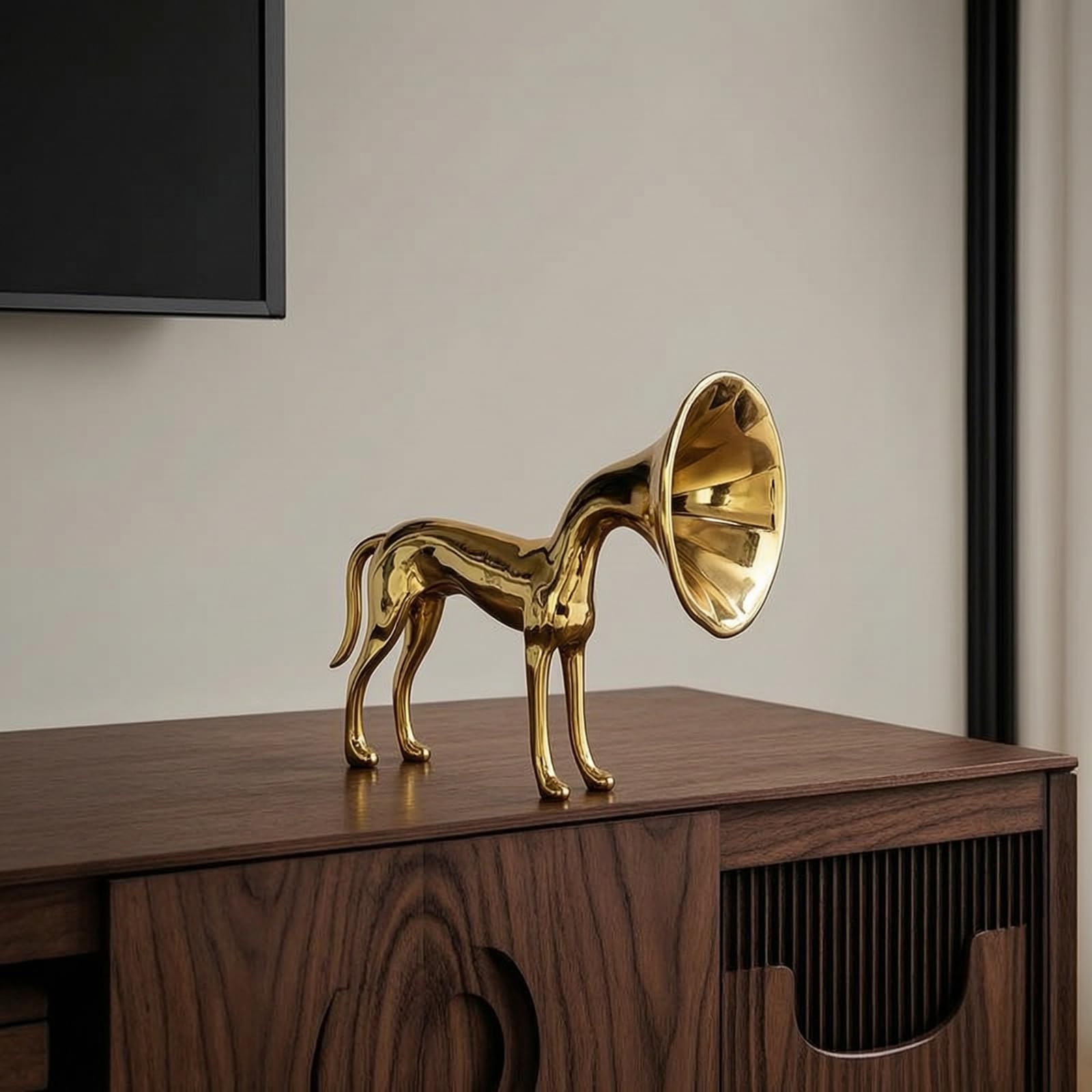 Escultura Dorado Figura Metálico Estatua para Recibidor, Oficina