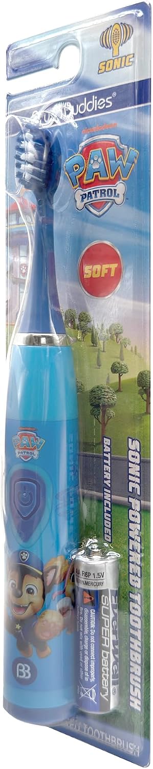 Brush Buddies Paw Patrol Sonic Toothbrush for Kids Ages 3+ Battery Powered Kids Toothbrush with Soft Bristles Toddler Sonic Toothbrush Paw Patrol Electric Toothbrush for Boys and Girls