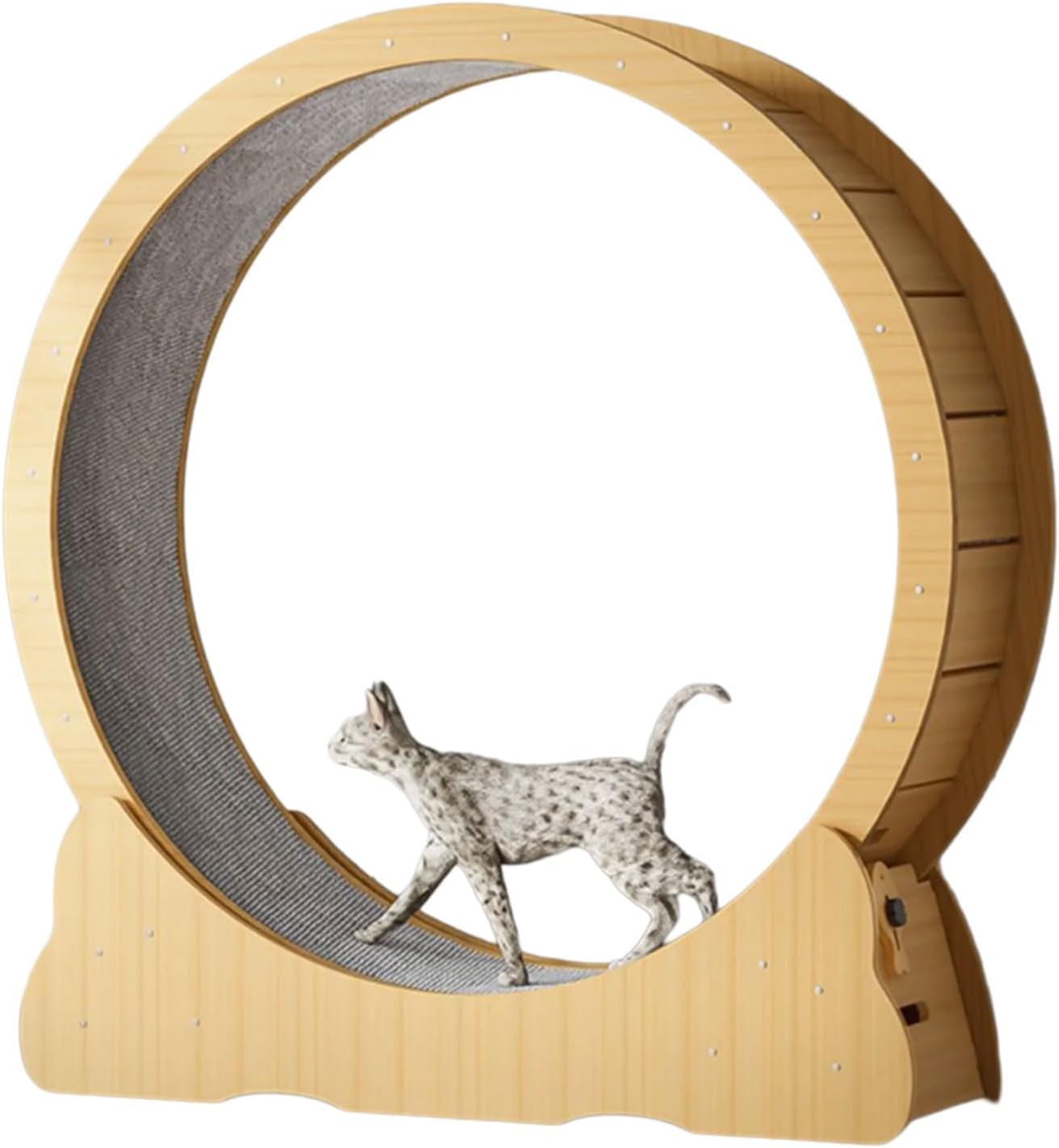 Wood Cats Running Wheel Quiet Treadmill Roller with Detachable Carpet Easy to Interactive Fitness Equipment Large Wheel