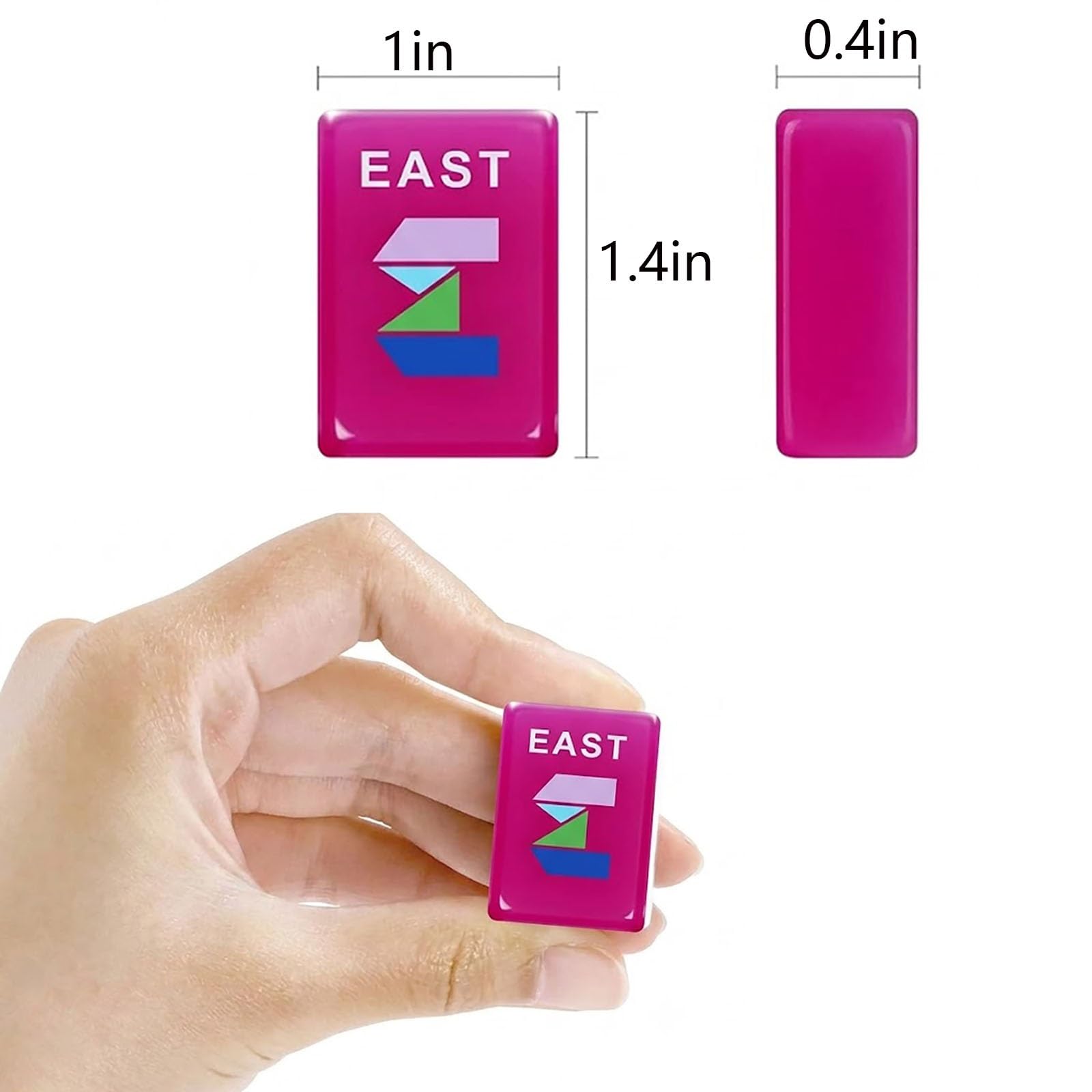 Set Mahjong americano in acrilico rosa gelatina, 160 tessere incise