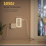 Outlet Extender with Night Light, Multi Plug Outlet Surge Protector,6 Outlet Splitter with 4 USB Outlet (2 USB A,2 USB C) 3 Sided Multi Plug Wall Adapter Power Strip for Home Travel Office 2 Pack