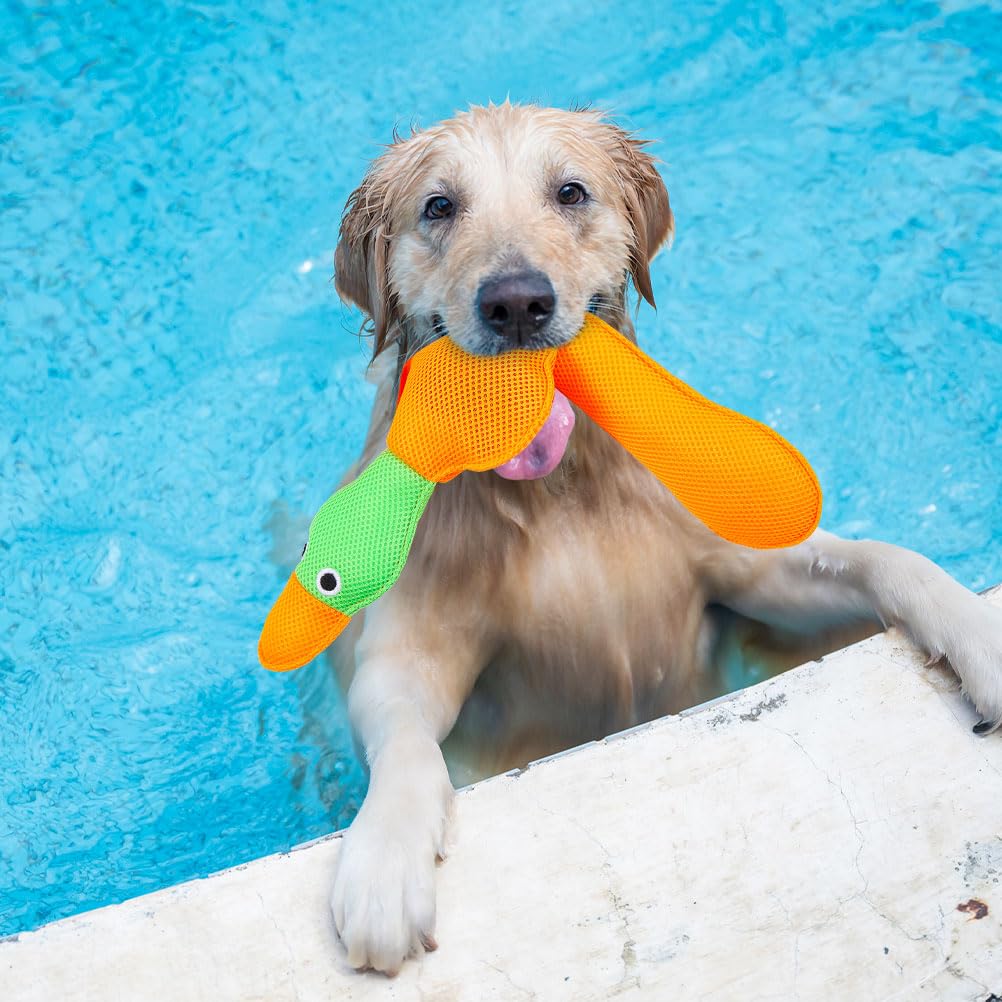 EXPAWLORER Juguetes flotantes para piscina de agua para perros, 2 unidades, color azul y naranja, para entrenamiento y masticación de mascotas, 50,5 cm