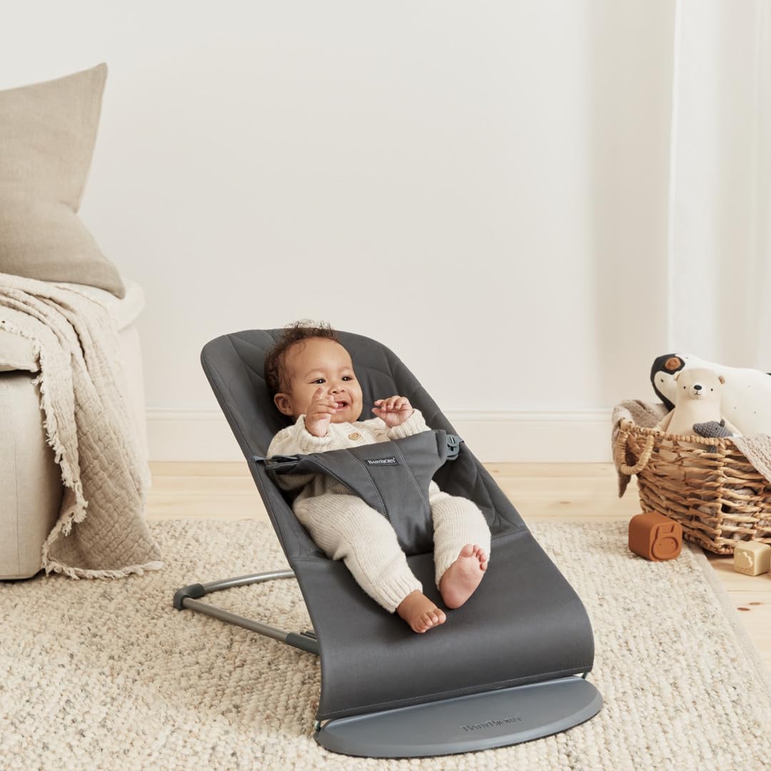 BabyBjörn Transat Bliss, Tissé, Matelassage pétale, Anthracite
