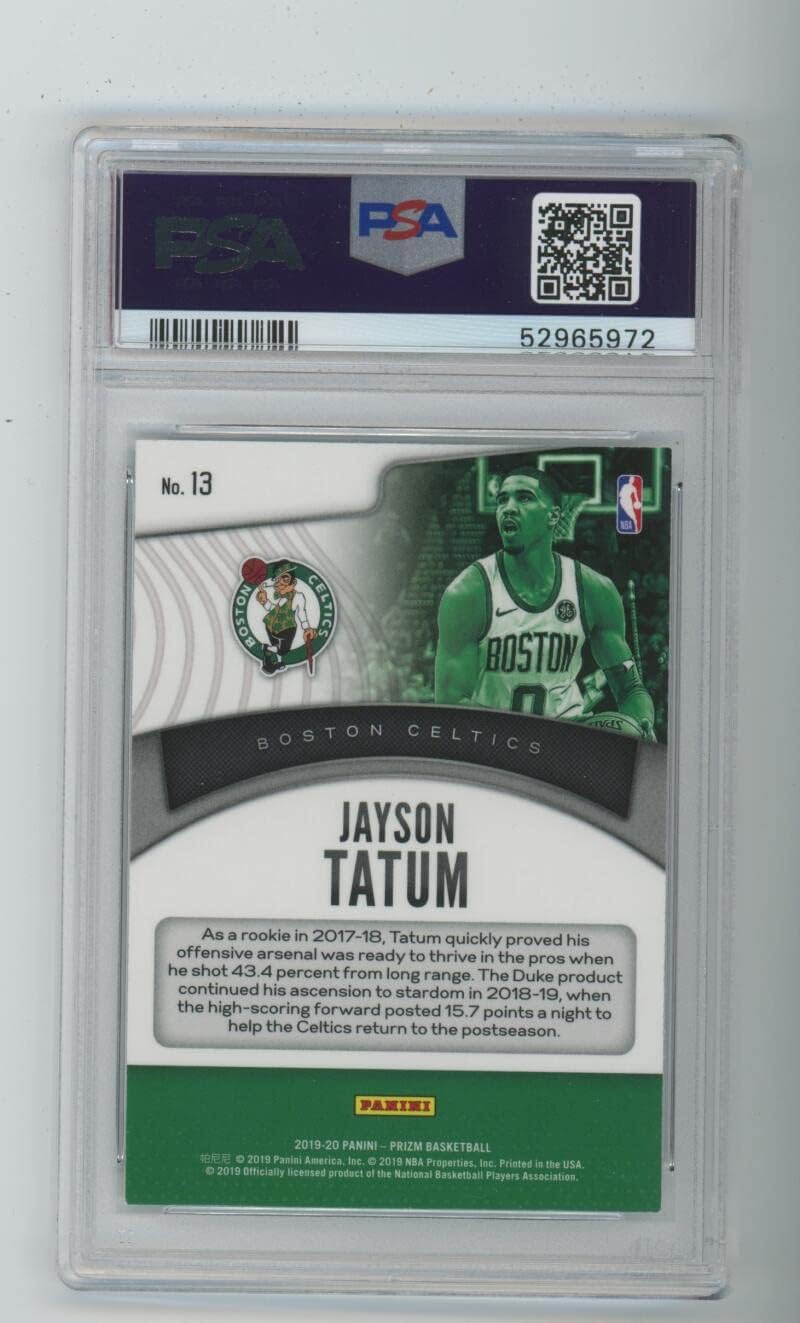 2019 Jayson Tatum Panini PRIZM DOMINANCE #13 PSA 8 NM-MT Boston Celtics NBA Graded Card