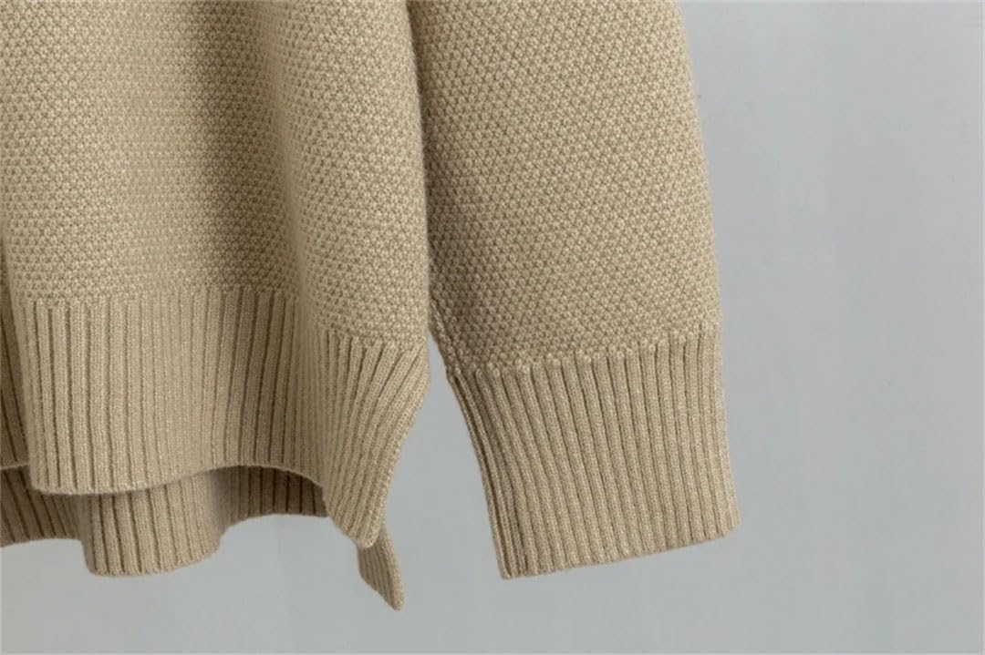 Tuta da donna basic in maglia con maglione allentato + pantaloni a gamba larga, set da 2 pezzi