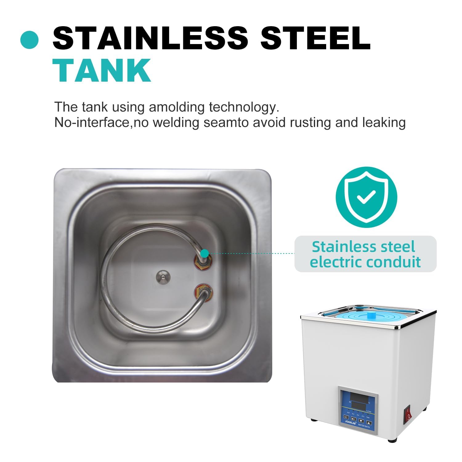 TYH Baño Termostático Digital De Laboratorio De 800 W, Acero Inoxidable, Temporizador De 0 a 99 Minutos, Control Termostático Digital De ±0,1 °C, Pantalla LED, con Función De Temporización