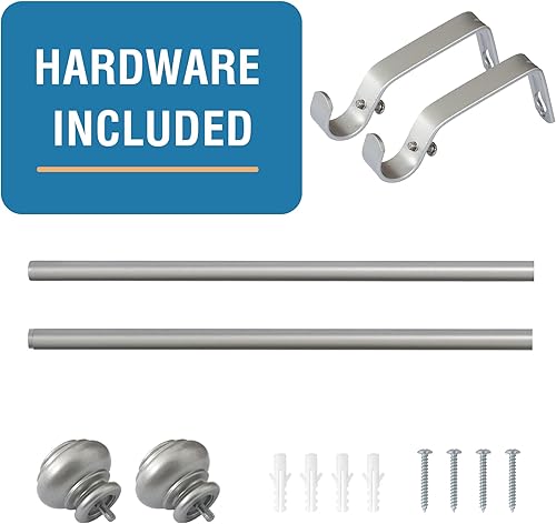 Miniatura 94 de H.VERSAILTEX - Cortinero para ventana ajustable y decorativo de 3/4 pulgadas de diámetro, para una sola ventana, con remates clásicos