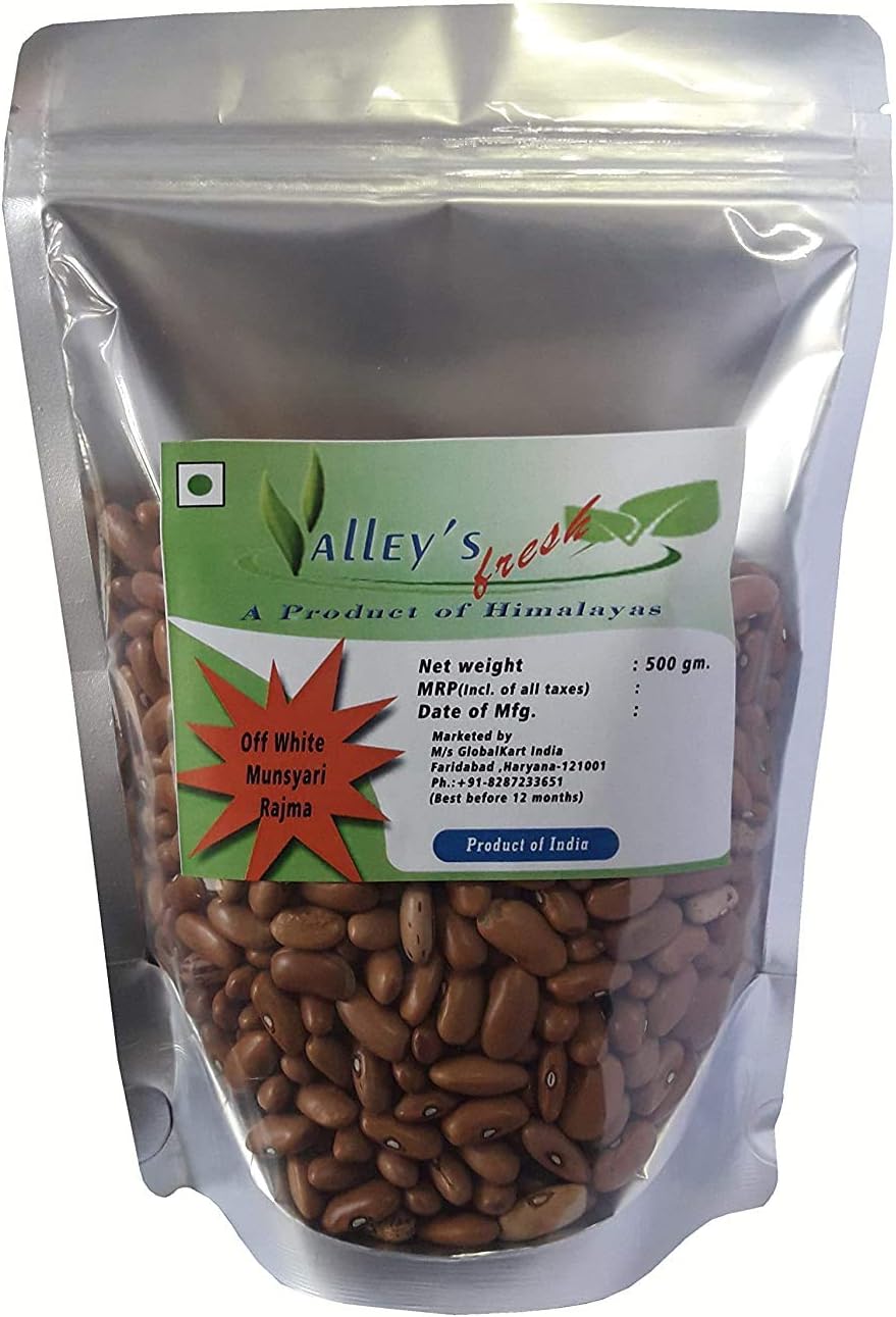 Valley's Fresh Pahadi 100% Pure Natural Organic Brown Munsyari Kidney Beans Rajma 1000 Grams(1 kg)