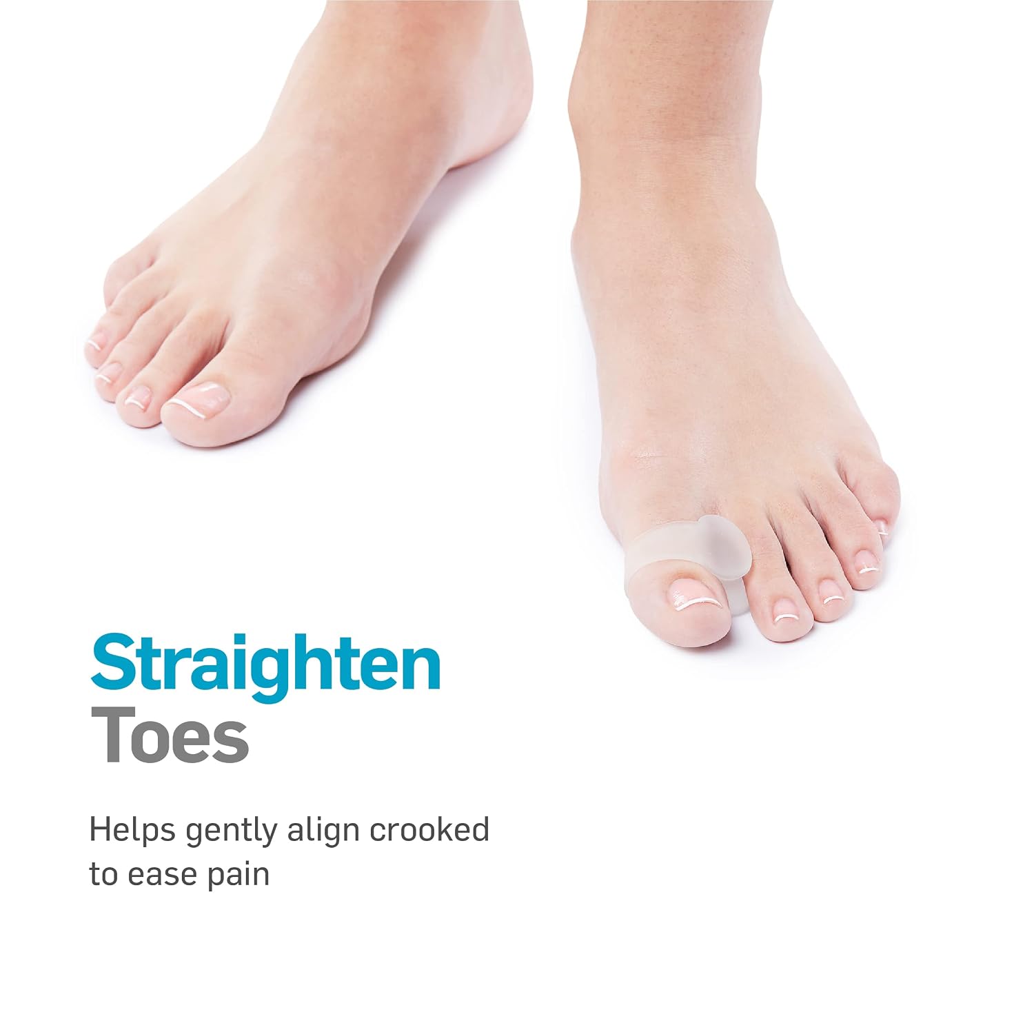 NatraCure 2 Advanced Gel Toe Separators & Spreader/Spacers (w/Toe Loop) – Size: S/M - (1035-M CAT 2PK) - 1 Pair - (For Pain Relief from Calluses, Blisters, Bunions, and Hammer Toes)