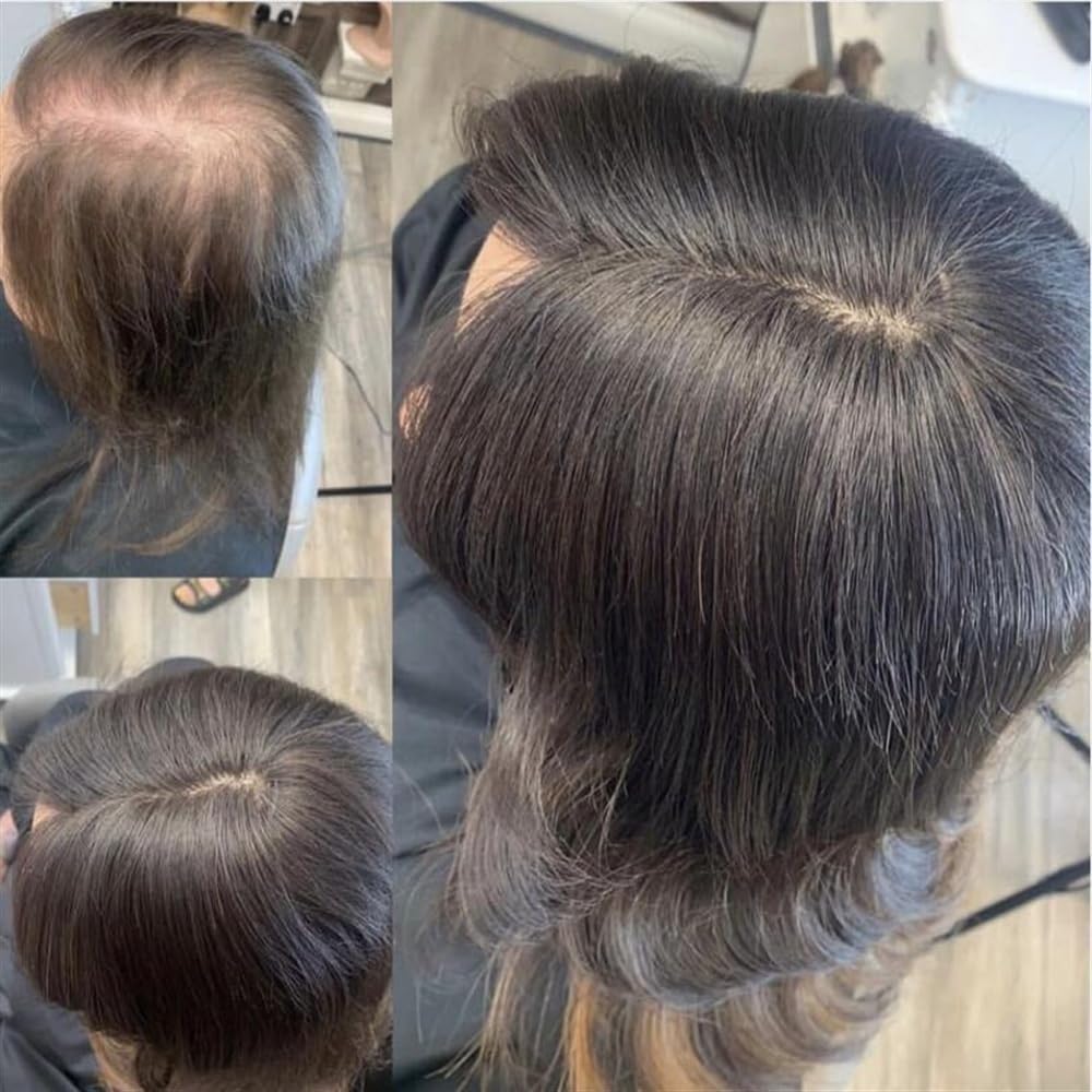 Stratificato Topper for capelli umani con onde sciolte da 8-22 pollici, 12 * 13 cm, base in seta traspirante, for donne, densità 150%, pezzo di ricci ondulati vergini europei(14 inches)